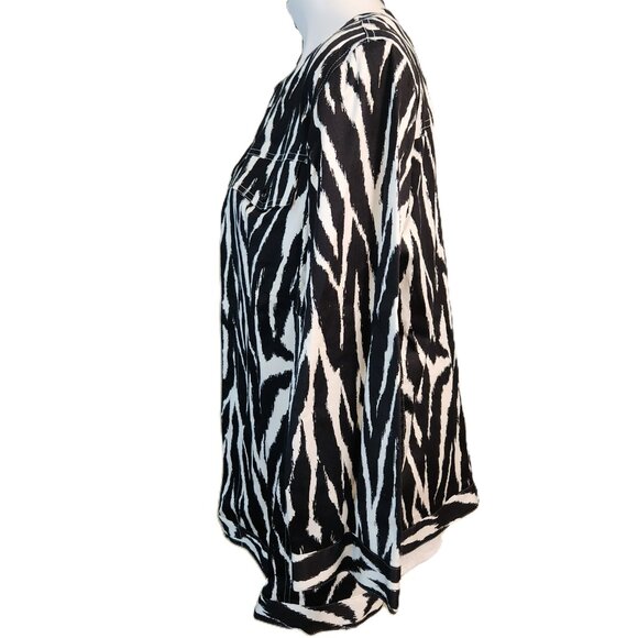 ❤️ 4/$20 Alfred Dunner sports jacket blazer Women 16W Zebra black white pockets - Picture 8 of 14